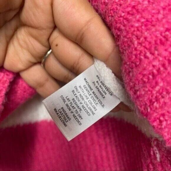 Abound Womens Size S Multicolored Cowl Neck Striped Knit Pullover Sweater - Picture 4 of 12